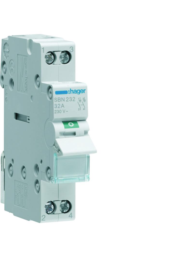 Modułowy rozłącznik izolacyjny 2P 32A 230VAC SBN232 HAGER