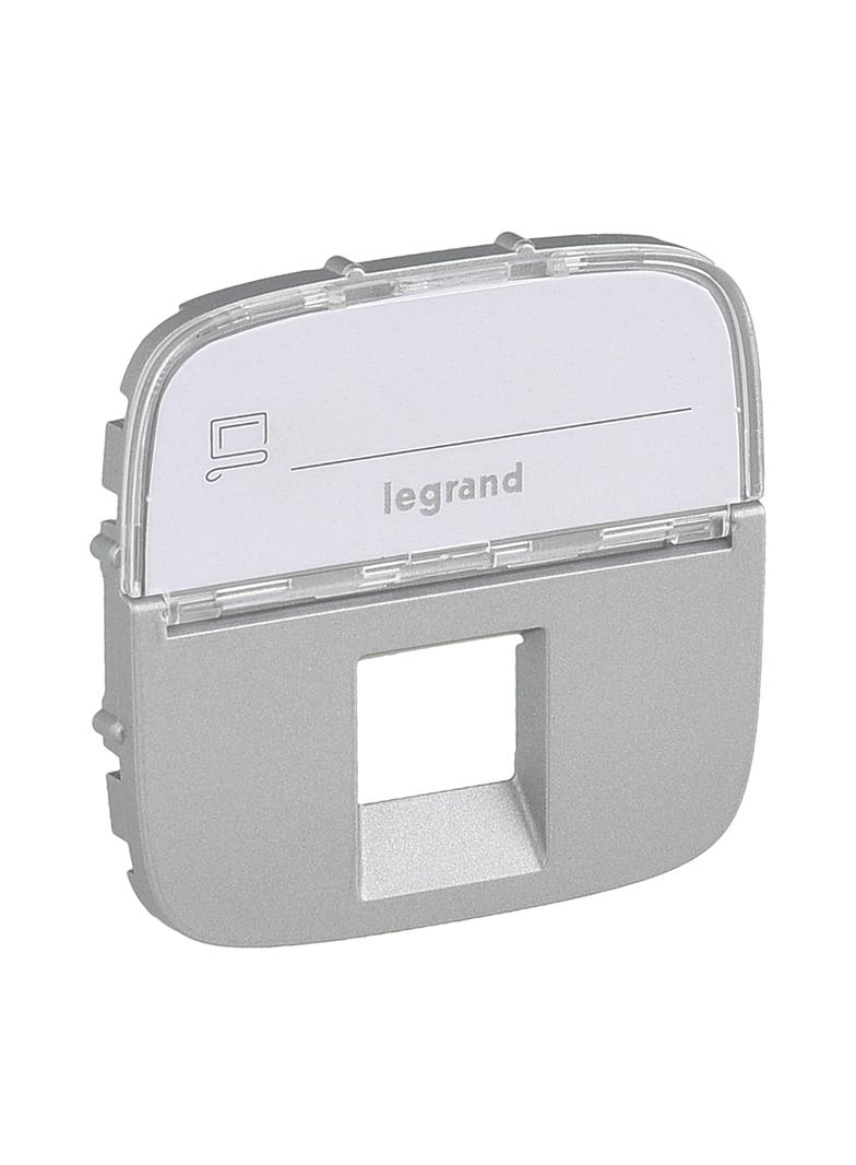 VALENA ALLURE - PLAKIETKA ALUMINIUM GNIAZDA POJEDYNCZEGO RJ/RJ45 Z ETYKIETĄ, Legrand