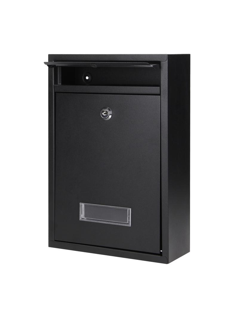 Skrzynka na listy BALI z galwanizowanej stali mała z wizytownikiem kolor czarny MB-3/B ORNO