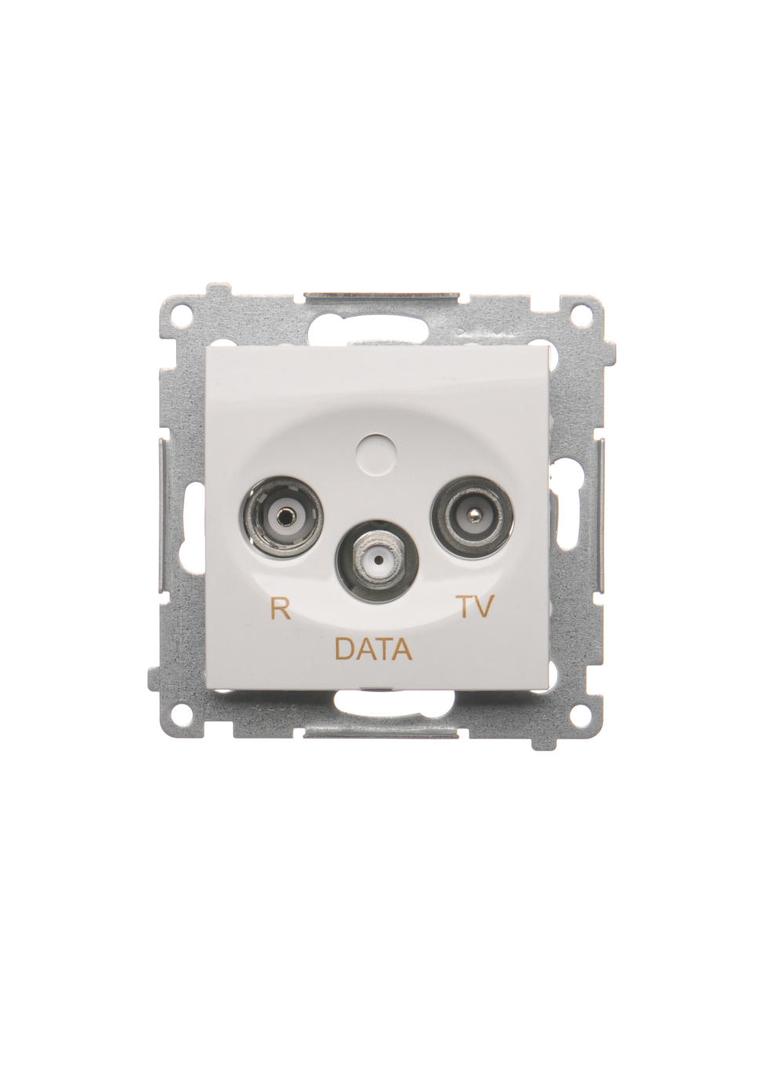 Simon 54 Gniazdo R-TV-DATA biały