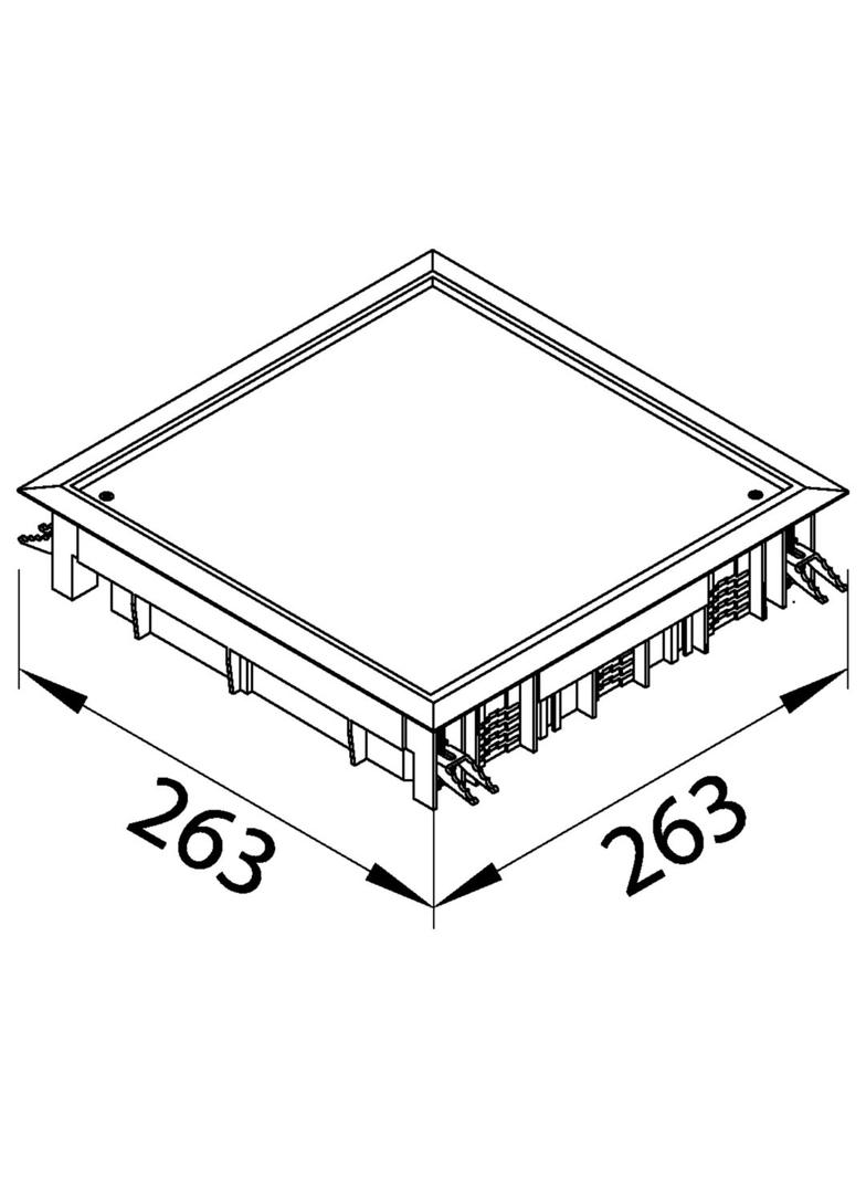 tehalit.VE-EE Pokrywa pełna VDQ12 244x244 wykładzina 12mm stal szary PA VDQ12127011 HAGER