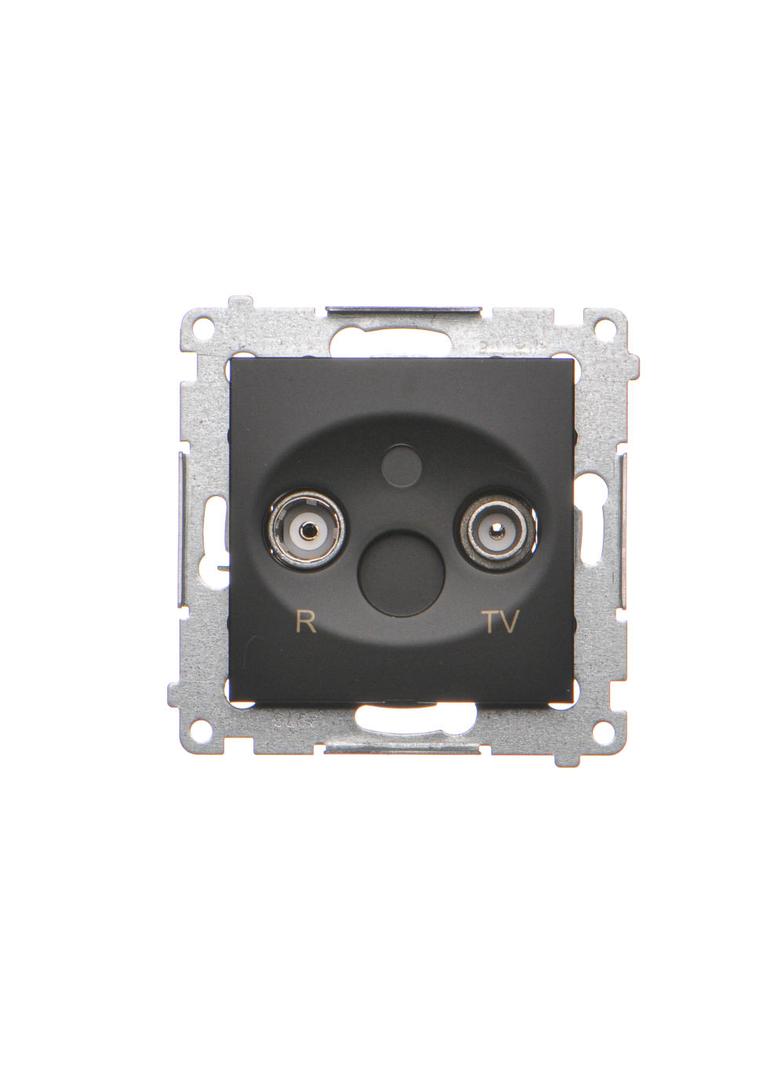 Simon 54 Gniazdo antenowe R-TV końcowe separowane tłum.1dB czarny DAK.01/49 KONTAKT