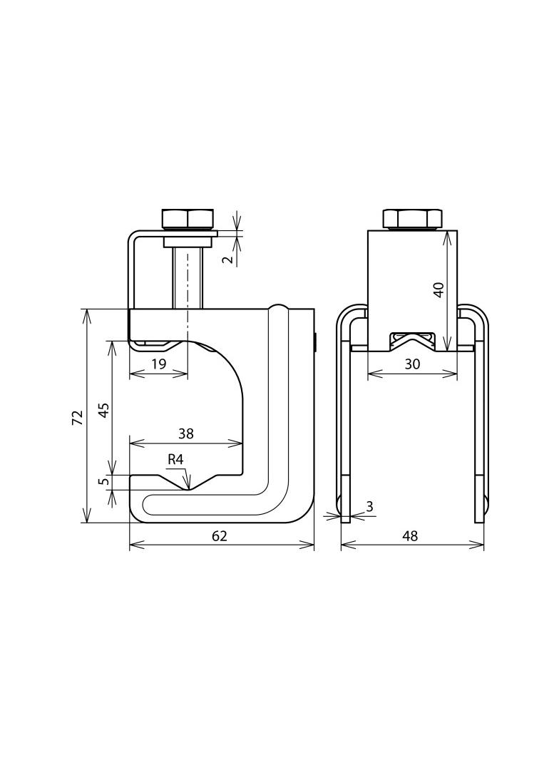 Zacisk łączący do zbrojenia 20-32/6-10 (+/II), 20-32/40 (+/II), St
