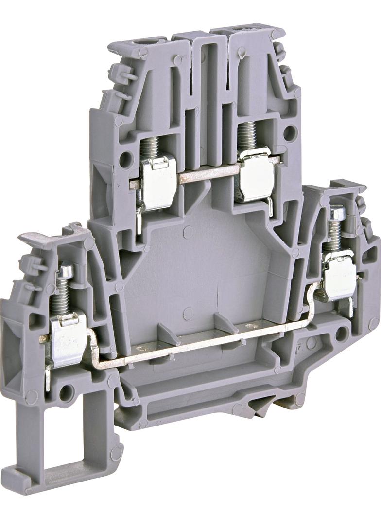 ESC2-DBC.4 Złączka gwintowa 2-piętrowa 4 mm2 (szara)