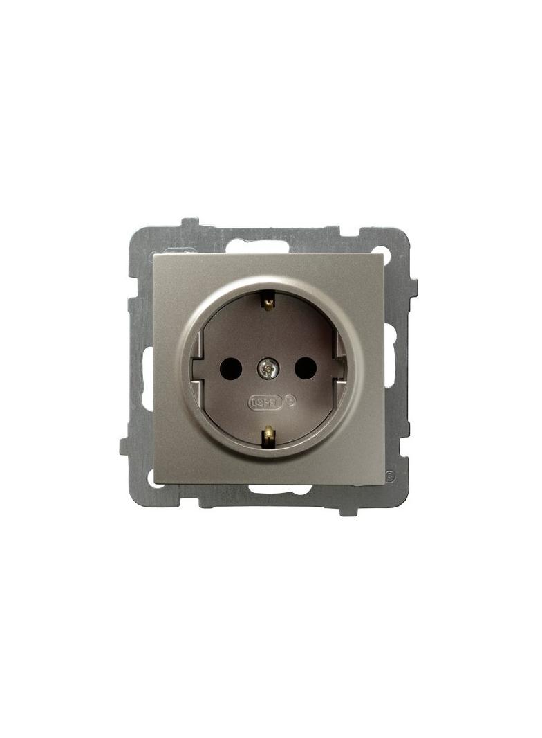 AS Gniazdo pojedyncze z uziemieniem schuko - kolor satyna light
