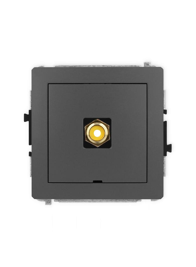 DECO Mechanizm gniazda pojedynczego RCA, bez pola opisowego (typu cinch - żółty, pozłacany) 28DGRCAB