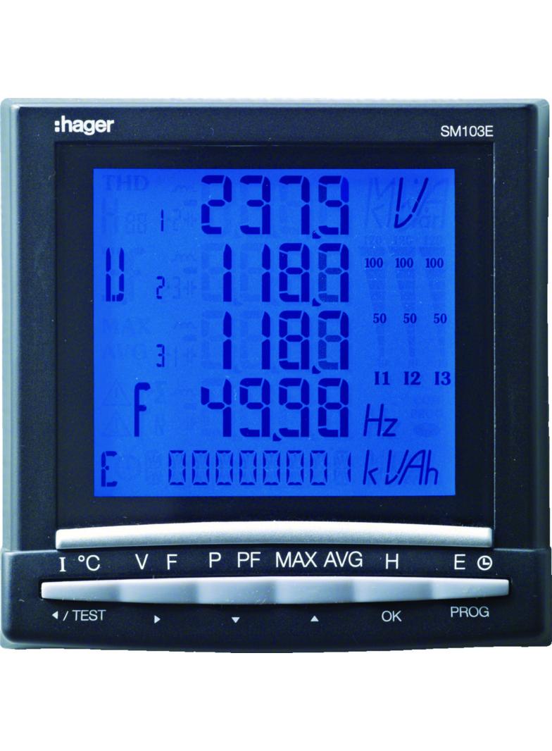 agardio.measure Analizator parametrów sieci tablicowy TrueRMS SM103E HAGER