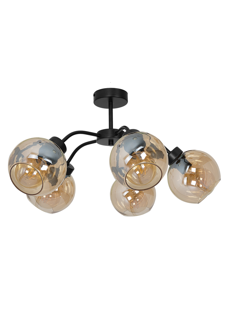 Milagro plafon Sofia Amber 5xE27 czarny MLP6598
