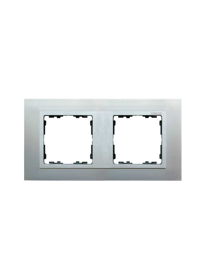 Simon 82 Nature Ramka 2-krotna Nature-metal Aluminium / pierścień aluminium mat 82927-33 KONTAKT