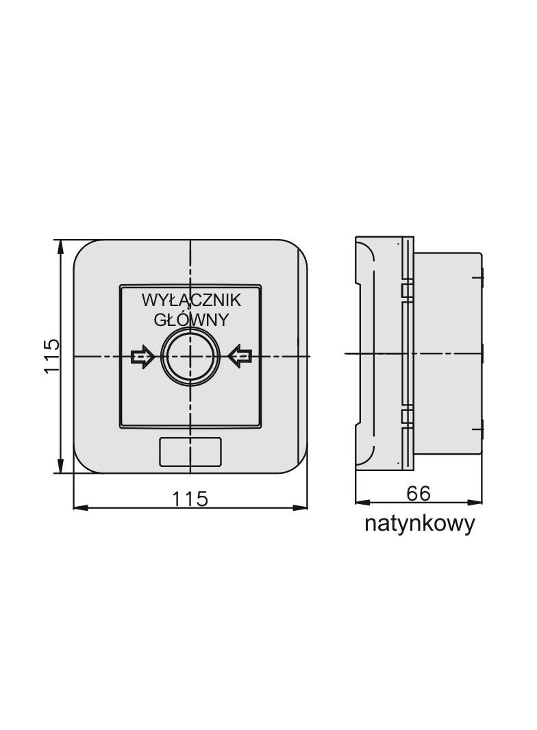WG-1s  2 tory prądowe 12A NC-NO WYŁ.GŁÓNY, Wyłączniki alarmowe samoczynne natynkowe