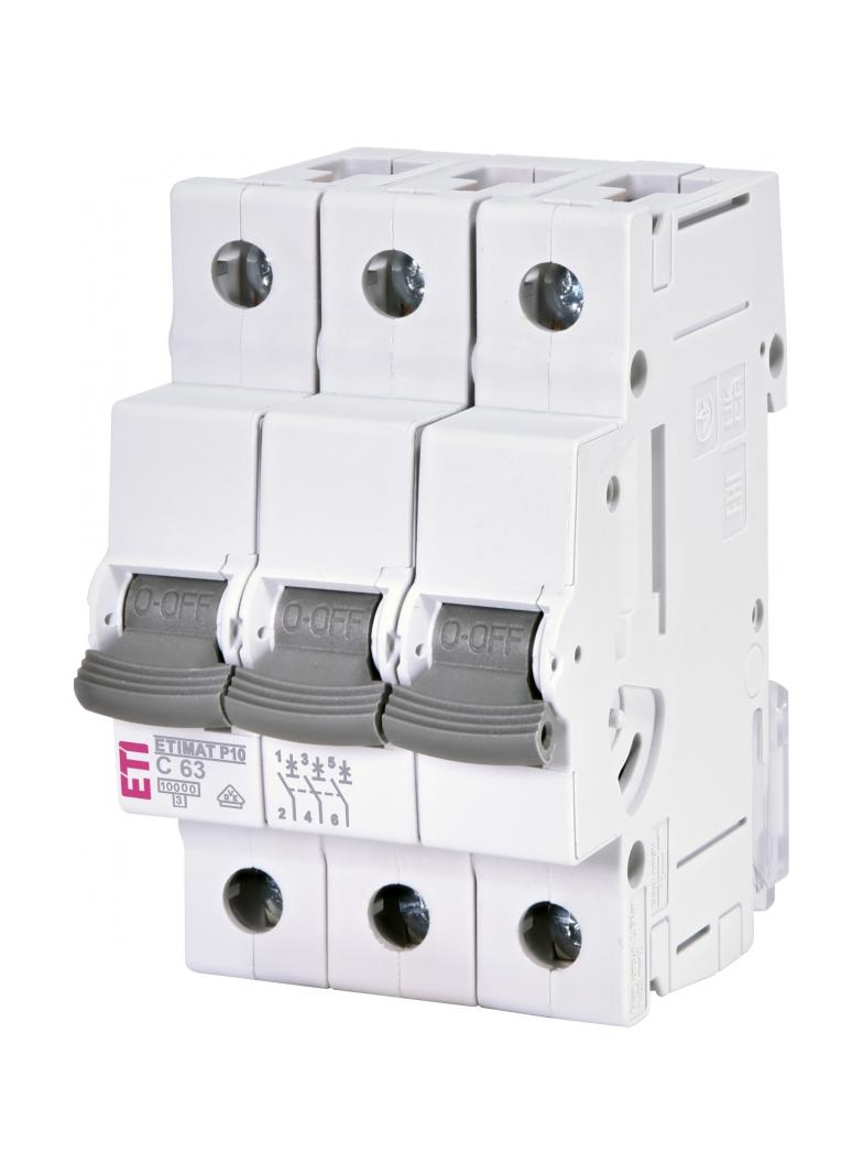 Wyłącznik nadprądowy MAT P10 3P C63A 001901336 ETI