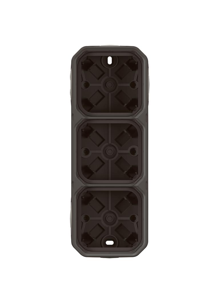 NOWE PLEXO - PUSZKA NATYNKOWA PODTRÓJNA Z PRZEPUSTEM MEMBRANOWYM ANTRACYT