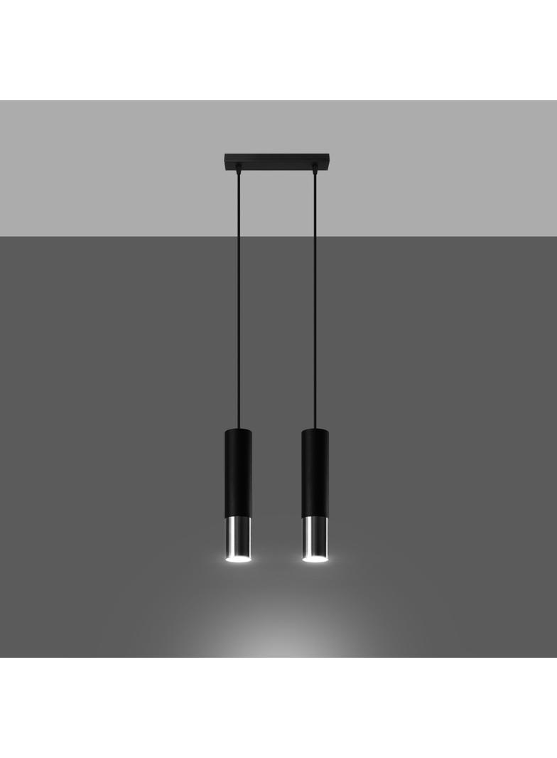 Lampa wisząca LOOPEZ 2 czarny/chrom