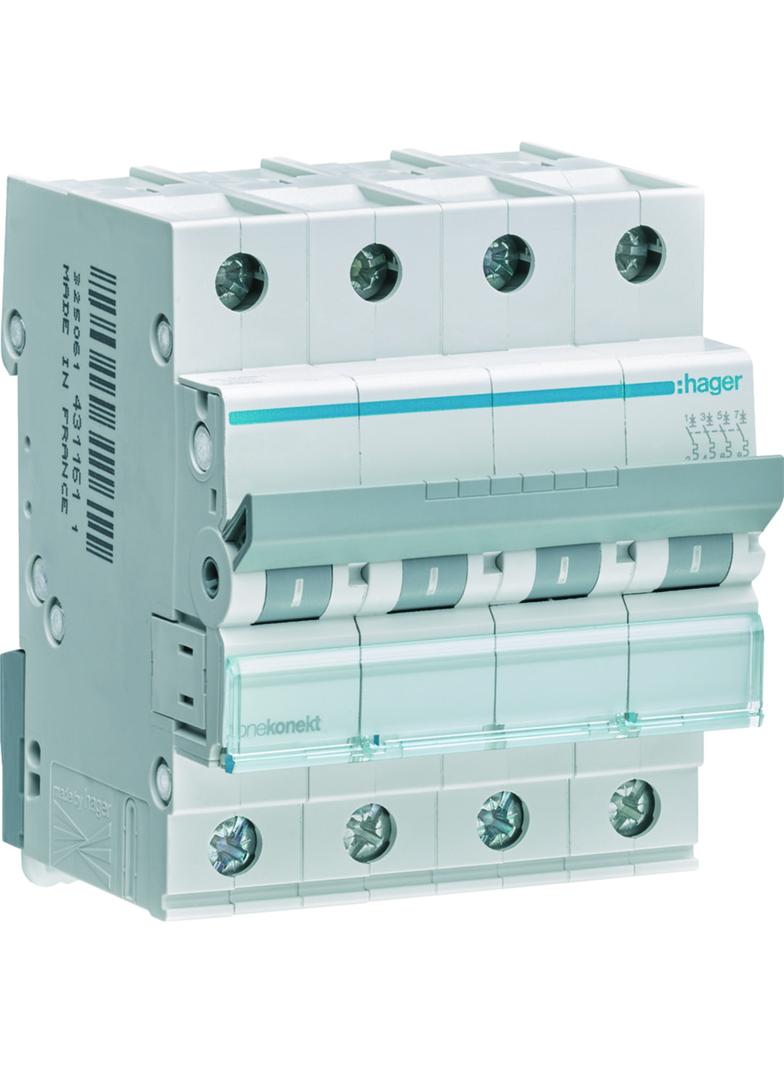 MCB Wyłącznik nadprądowy 6kA 4P C 50A MCN450E HAGER