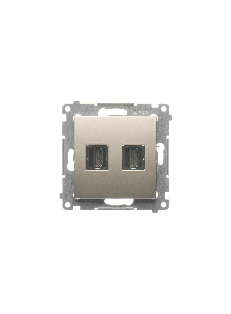 Simon 54 Gniazdo HDMI podwójne złoty mat