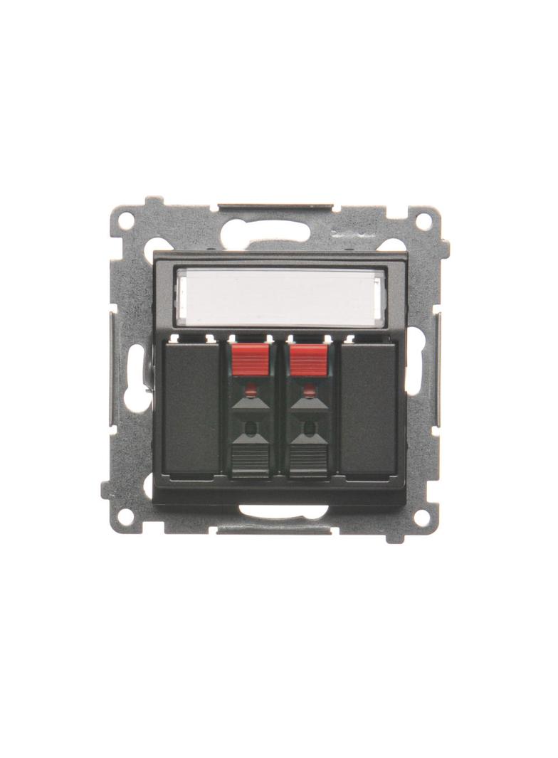 Simon 54 Gniazdo głośnikowe 2-krotne Przekrój przewodów dla wejścia i wyjścia 25 mm2 antracyt