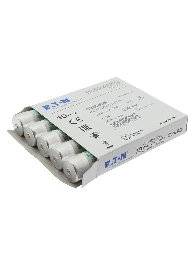 C22M50S Wkładka cylindryczna z wybijakiem 22x58 50A AM 690V AC C22M50S EATON