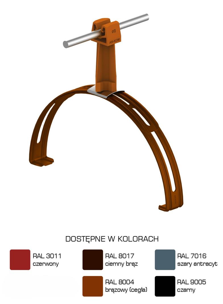 AN-14P/LA/-N Uchwyt gąsior.rozsuw.Z-zatrz. H=7cm /LA/ brązowy