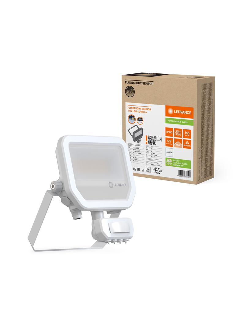 Naświetlacz LED z czujnikiem ruchu FLOODLIGHT sensor PFM G4 11W17W IP65 4000K 145lm/W biały LEVANCE