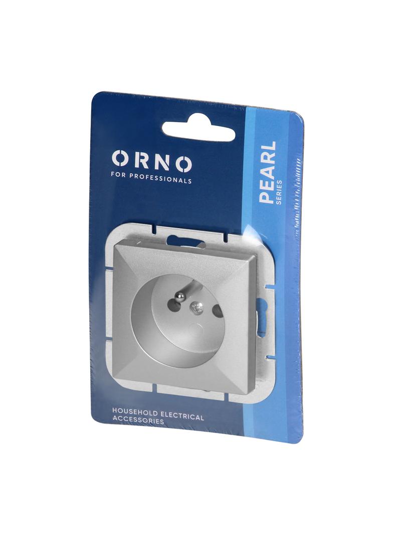 Gniazdo pojedyncze podtynkowe 2P+Z Pearl, 16A, 250V, PT-16P, srebrny