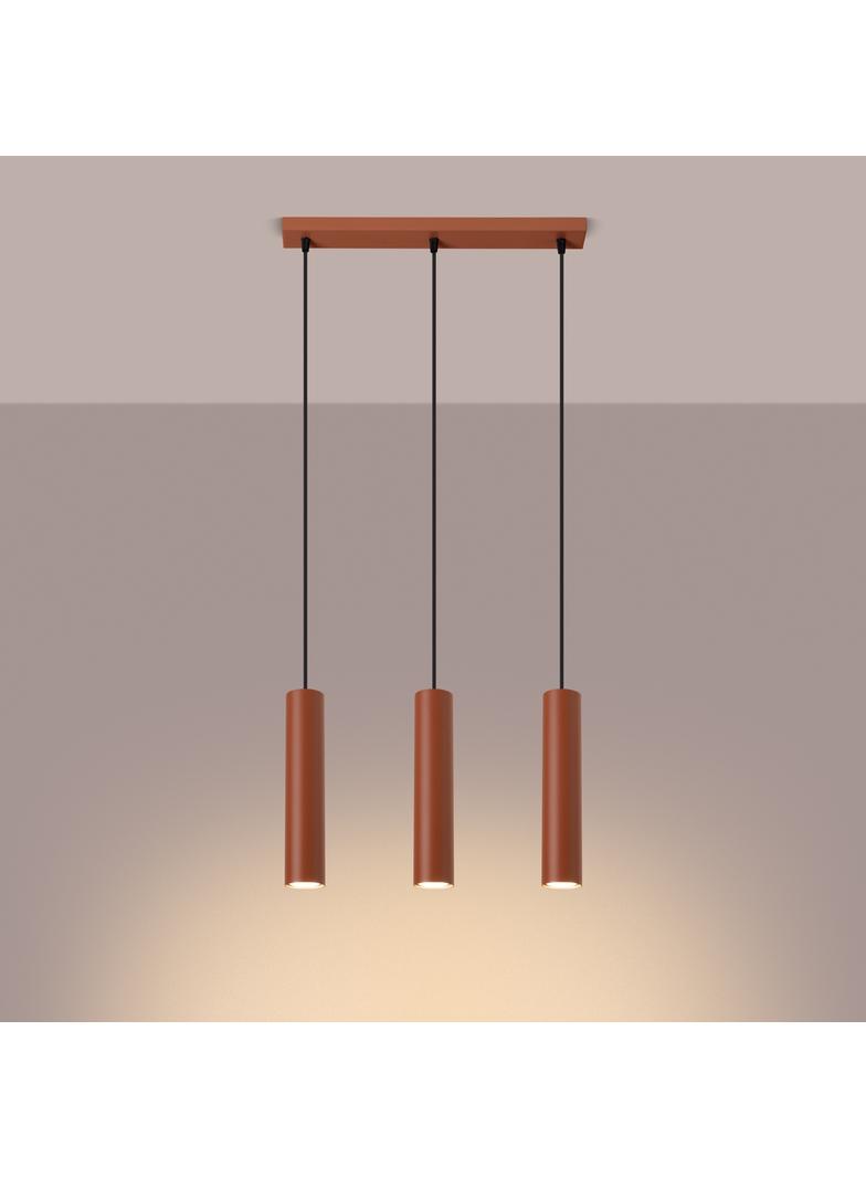 Sollux Lampa wisząca LAGOS 3L ochra czerwona SL.1491