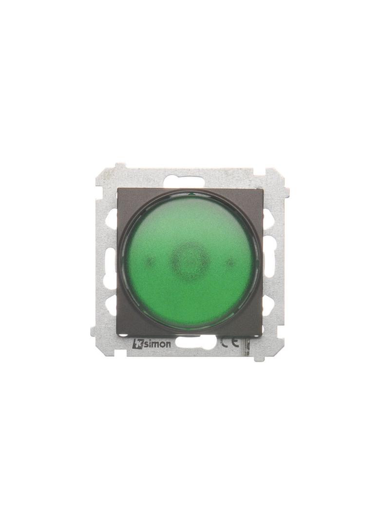 Simon 54 Sygnalizator świetlny LED – światło zielone 230V brąz mat
