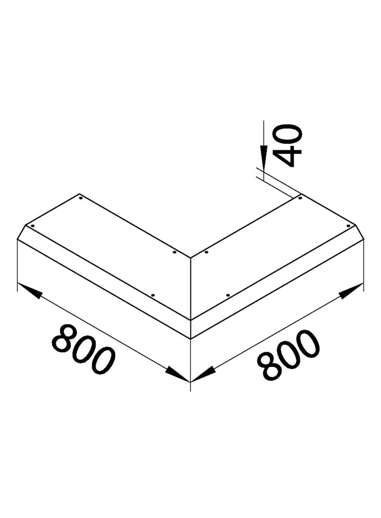 tehalit.AK Pokrywa kanału napodł Kąt zew przedł 1-str skos dł. 800mm 250x40 stal AKBA2500401V HAGER