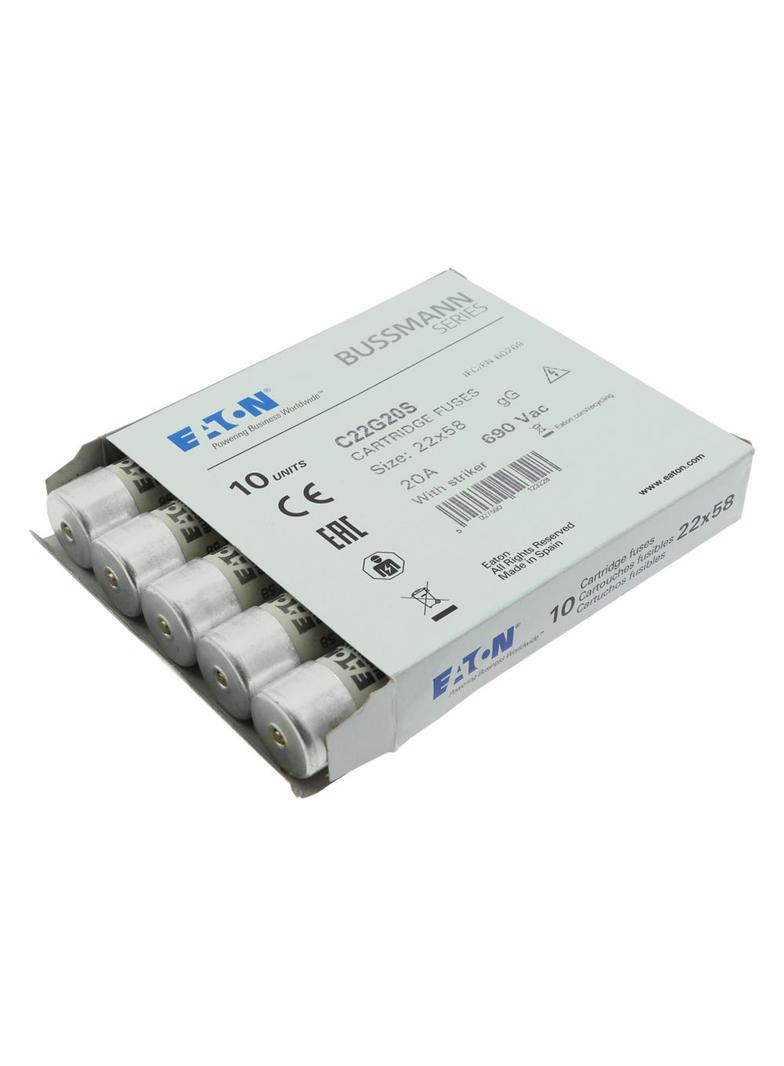 C22G20S Wkładka cylindryczna z wybijakiem 22x58 20A GG 690V C22G20S EATON