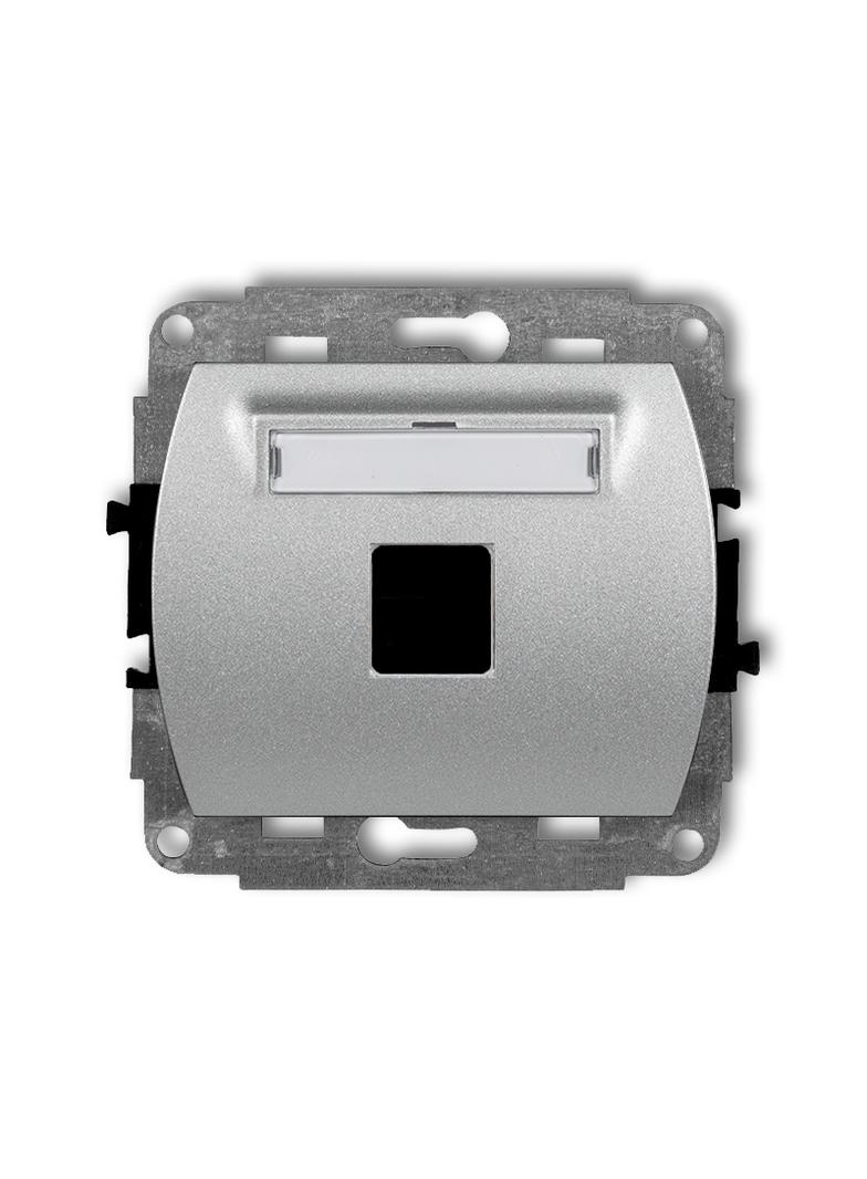 TREND Mechanizm gniazda multimedialnego pojedynczego bez modułu (standard Keystone) srebrny metalik