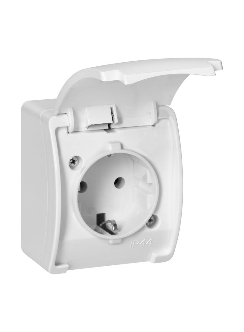 Gniazdo pojedyncze 2P+Z Schuko AQUATIC IP44 biały OR-OE-7105(GS)/W ORNO
