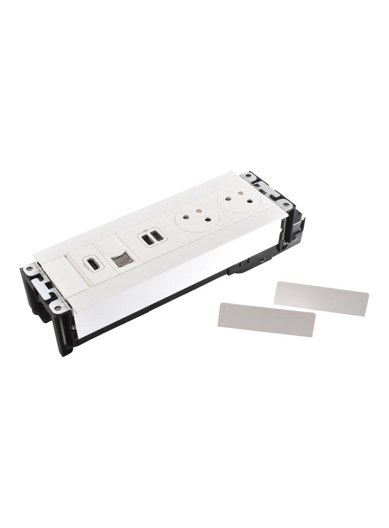 INCARA: MULTILINK - 2X2P+Z / USB A+C / RJ45 / HDMI - 2,0 M-BIAŁY, Legrand