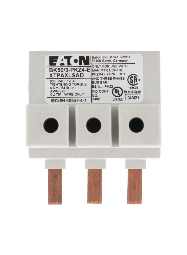 BK50/3-PKZ4-E Zacisk zasilający do mostków 3p 50mm2 UL rozrusznik E 272165 EATON