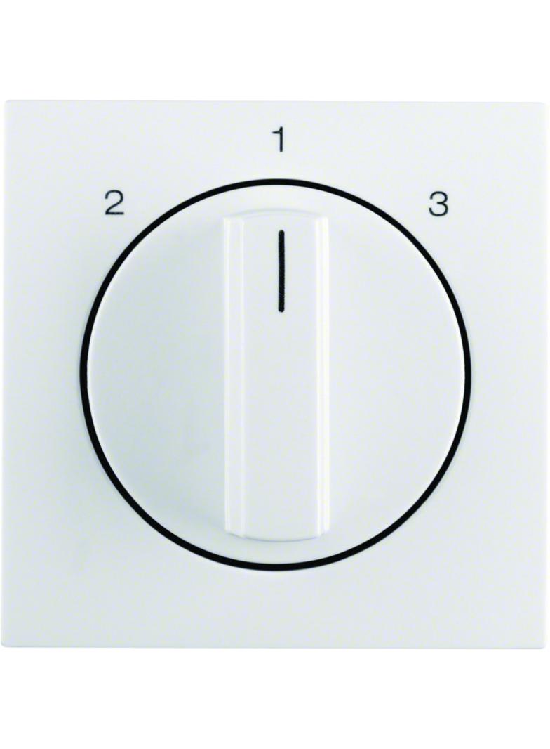 BERKER B.Kwadrat Płytka czołowa z pokrętłem do łącznika trójpozycyjnego bez pozycji 0 biały poł 1084