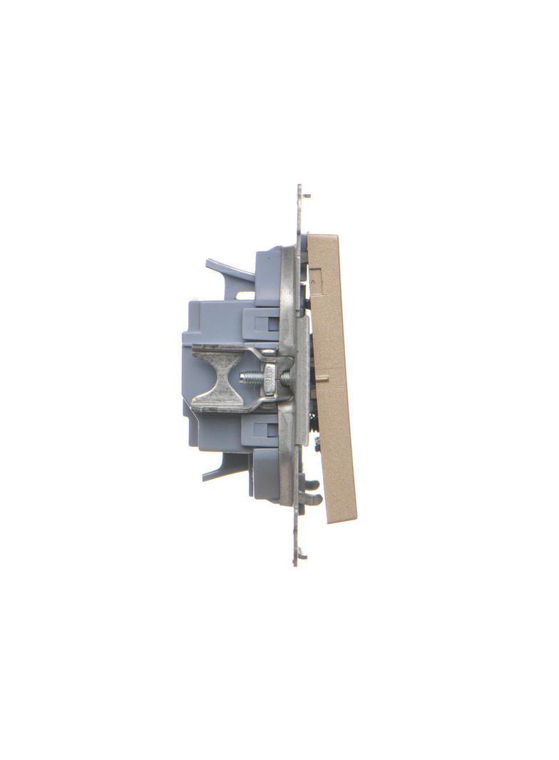 Simon 55 Przycisk zwierny potrójny szybkozłączka Szampański mat