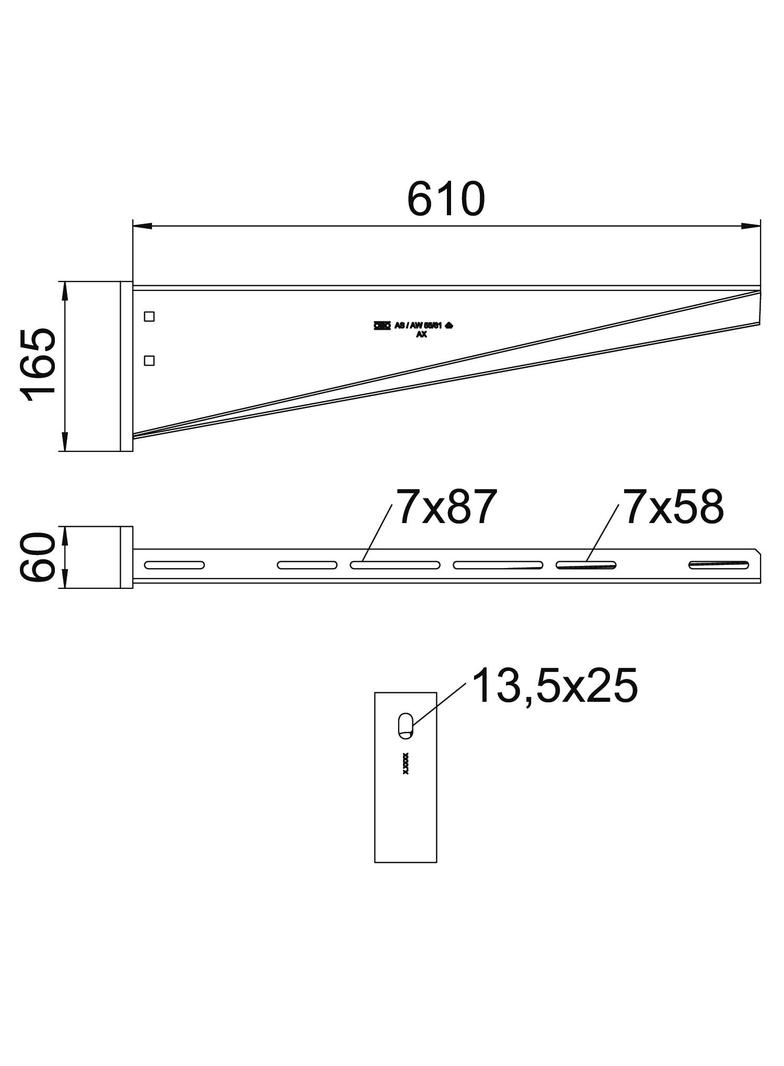 AW 55/61, WSPORNIK WIESZAKOWY 610MM FT