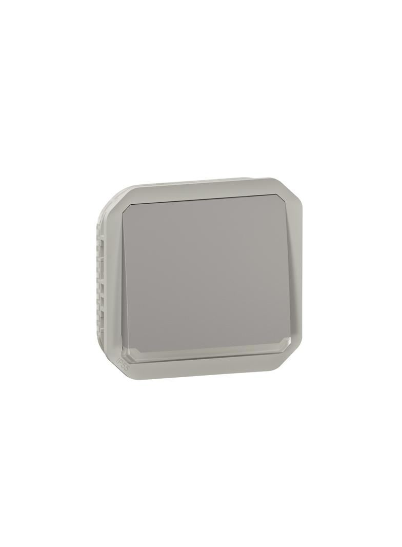 NOWE PLEXO - PRZY. JEDNOBIEGUNOWY Z PODŚWIETL. MECHANIZM 10A-250V~ SZARY