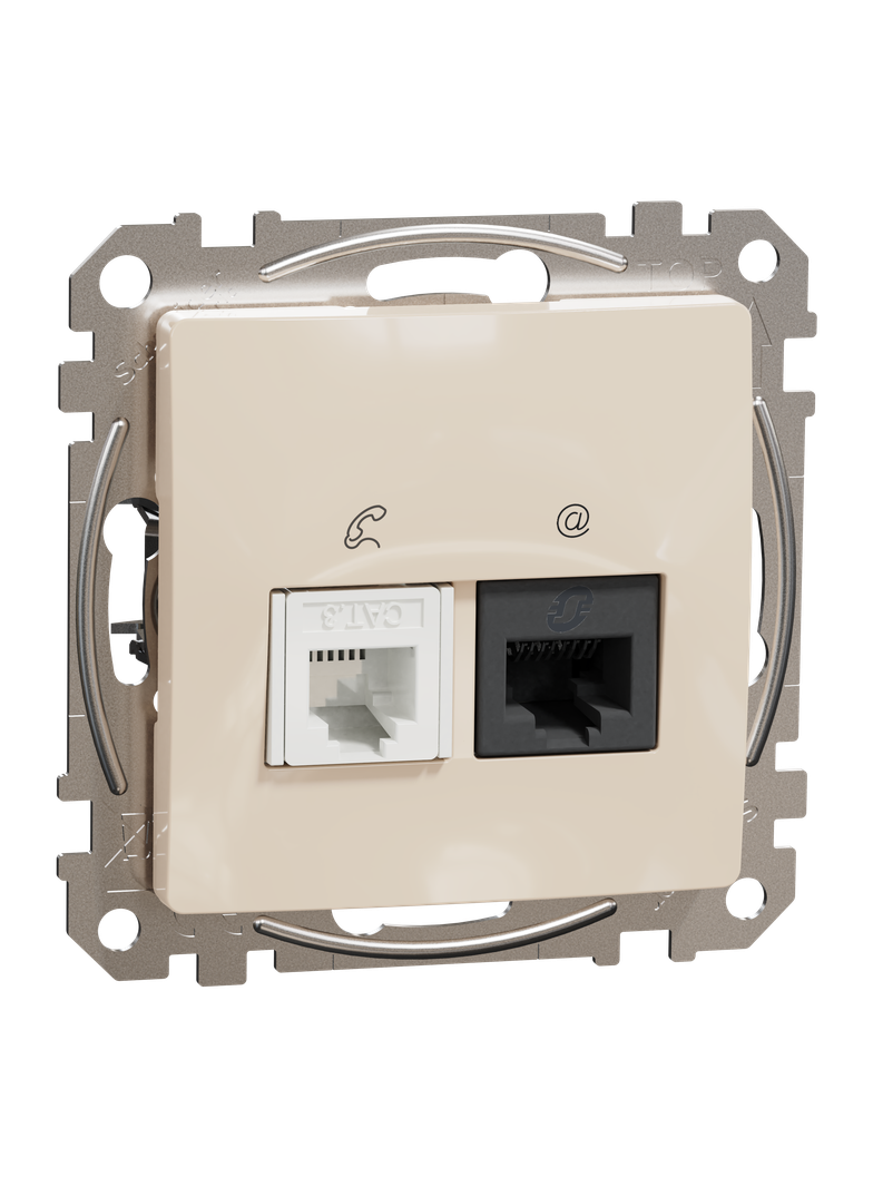 Sedna Design & Elements Gniazdo komputerowe-telefoniczne kat. 5e UTP beżowy SDD112458 Schneider