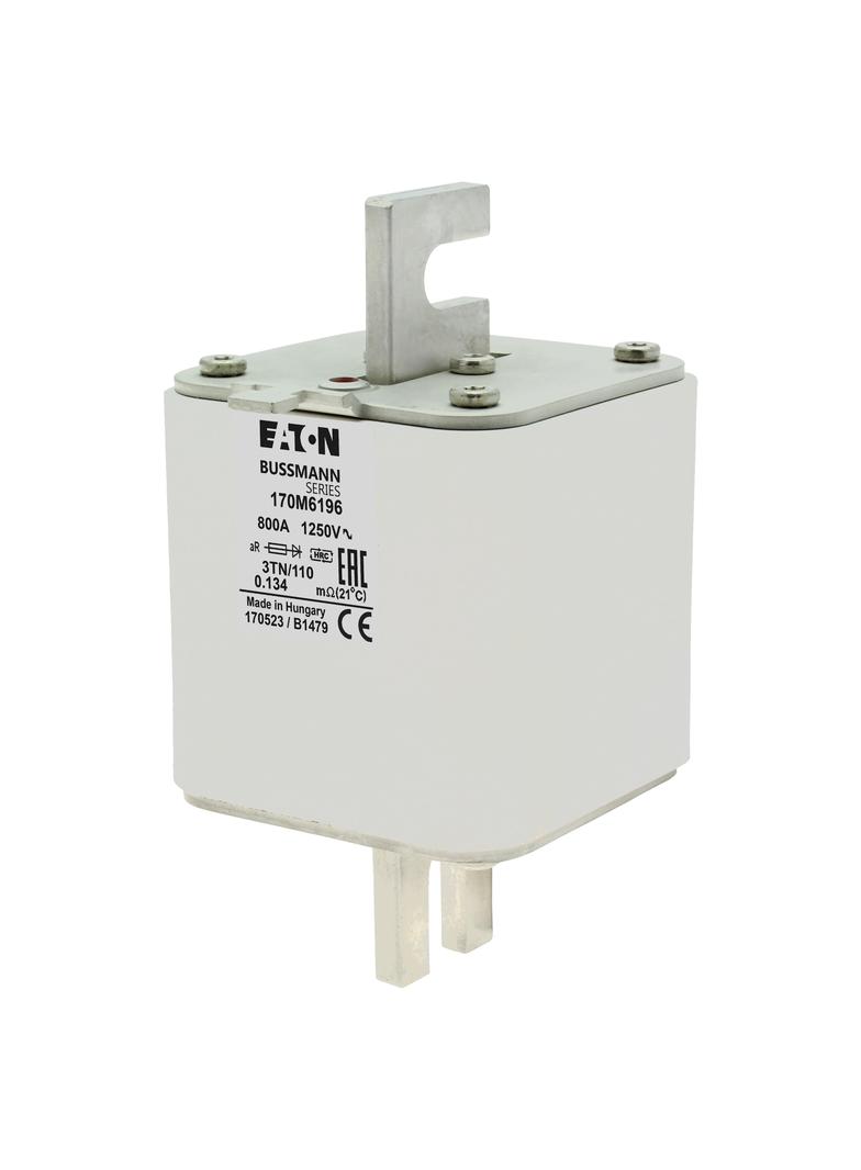 FUSE 800A 1250V 3TN/110 AR Wkładka szybka 800A AC 1250V rozmiar 3 76x90x139 mm aR DIN IEC, 170M6196