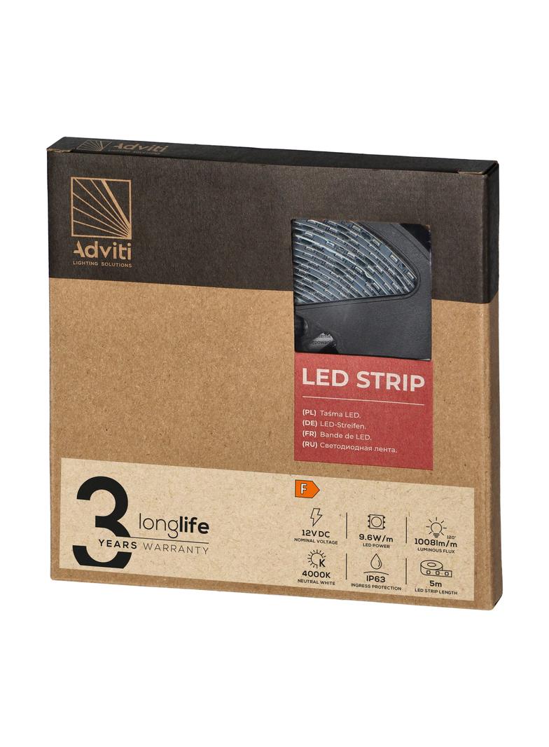 Taśma LED 12V 2835 120L/m 9,6W/m IP63 4000K 5m