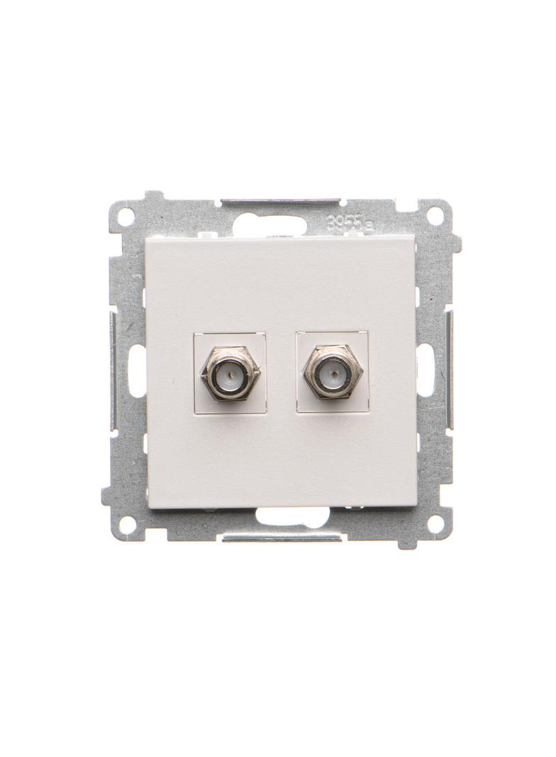 Simon 55 Gniazdo antenowe typu /F/ podwójne Do instalacji indywidualnych Jasnoszary mat