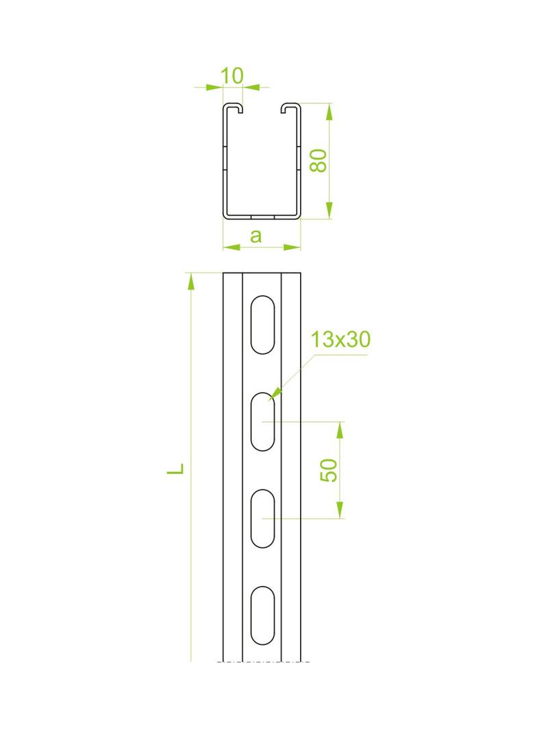 CMT80H80/3 Ceownik montażowy 3,0 mm