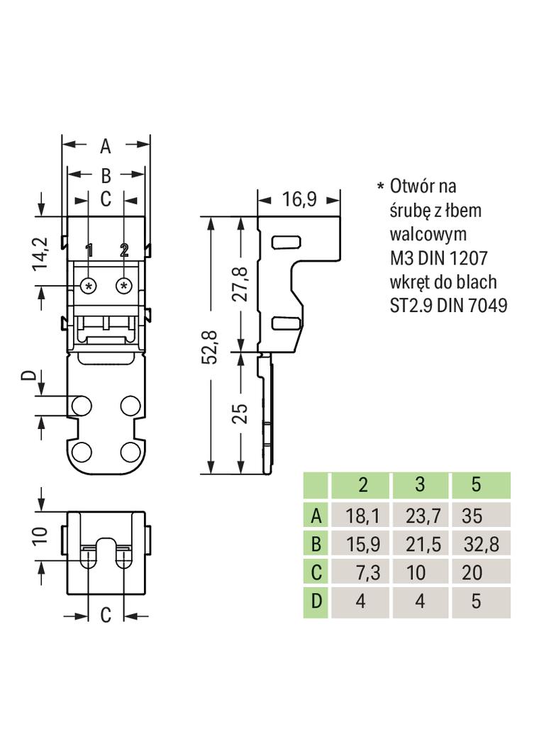 ADAPTER MONTAŻOWY /10szt./ WAGO