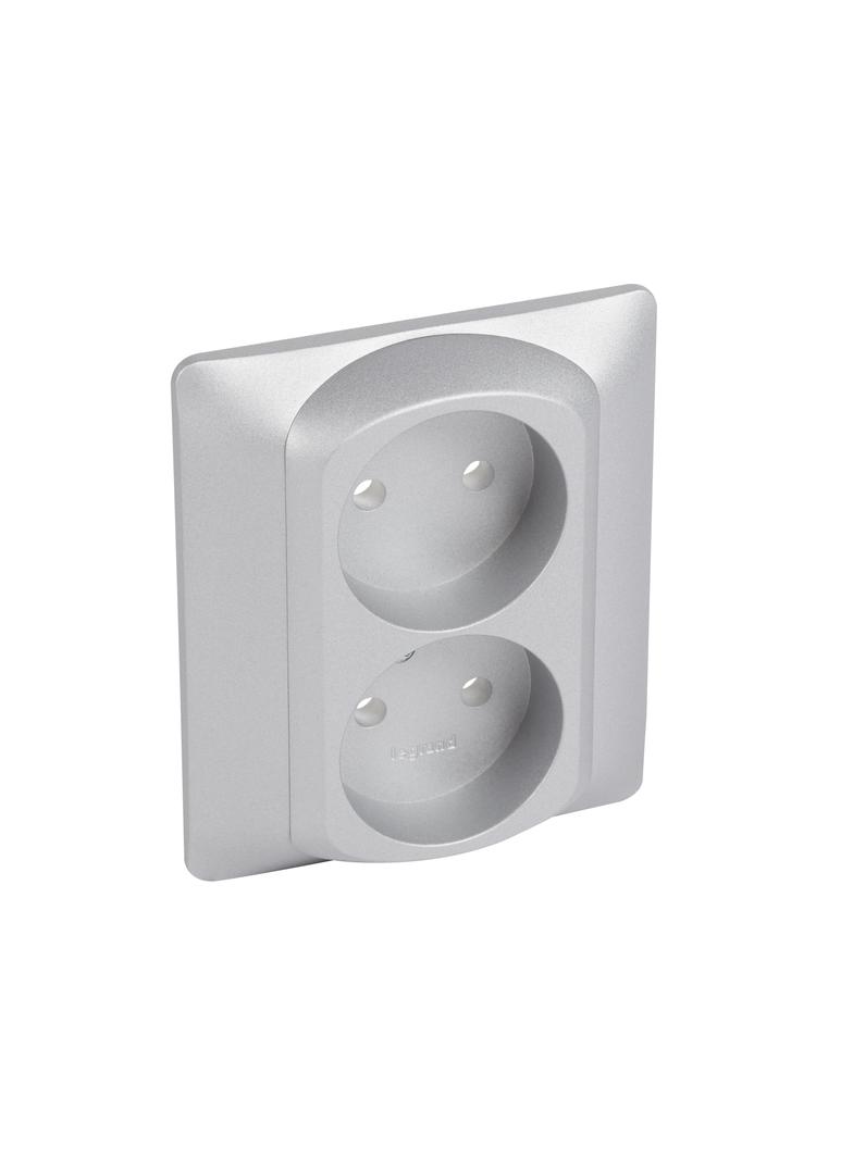 SISTENA LIFE PLAKIETKA METALIC DO GNIAZDA PODWÓJNEGO 2X2P, Legrand