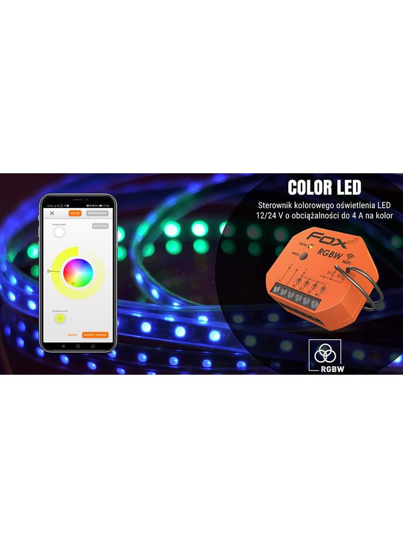 Color LED Sterownik kolorowego (RGBW) oświetlenia LED 12/24V Wi-Fi WI-RGBW-P F&F