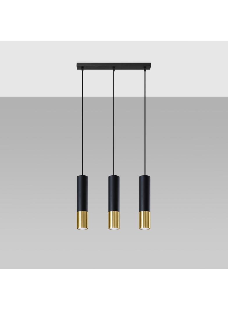 Sollux Lampa wisząca LOOPEZ 3L czarny/złoty SL.0954