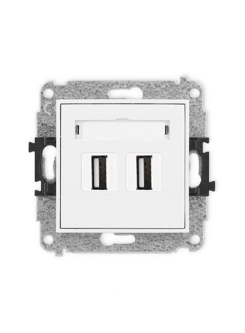 MINI Gniazdo podwójne 2xUSB A-A 2.0 biały MGUSB-2 KARLIK