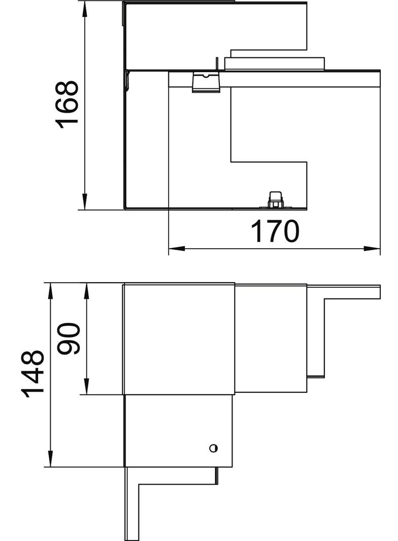 GS-DI90170RW, NAROŻE WEWN. 90X170 CZ.B.