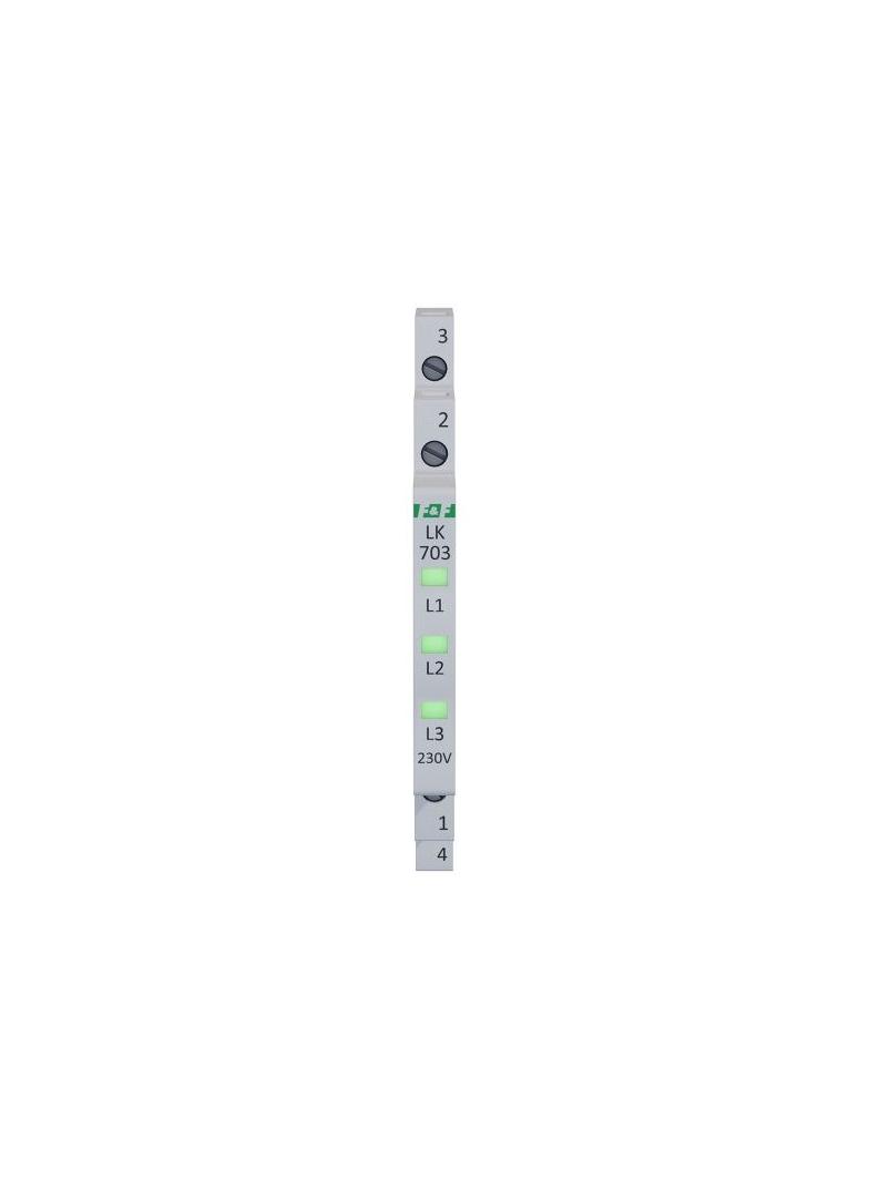 Lampka kontrolna zasilania 1/3S 3xLED ZIELONA LK-703G F&F