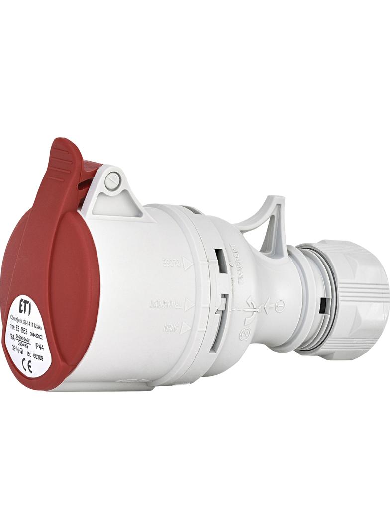 16A, 400V, 3P+N+PE, Gniazdo przenośne IP44