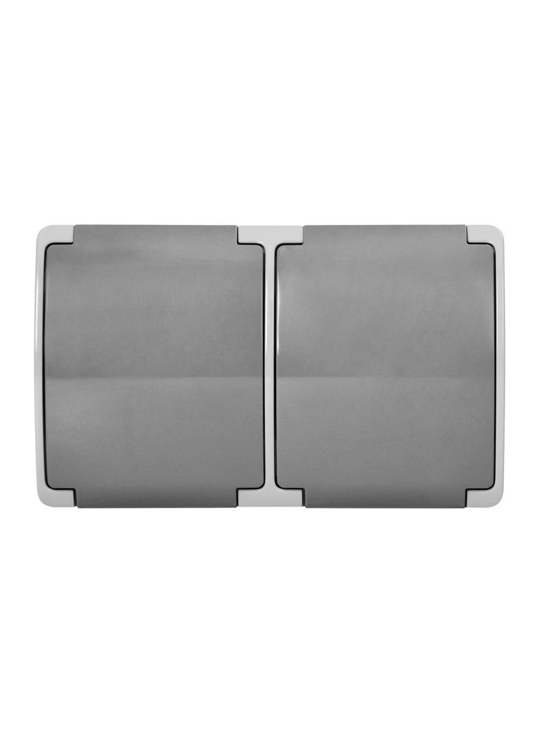 Gniazdo podwójne 2x2P+Z Schuko AQUATIC IP44 szary-grafit OR-OE-7106(GS)/GR ORNO